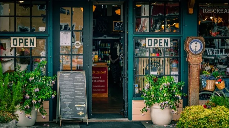 Welcoming local business storefront