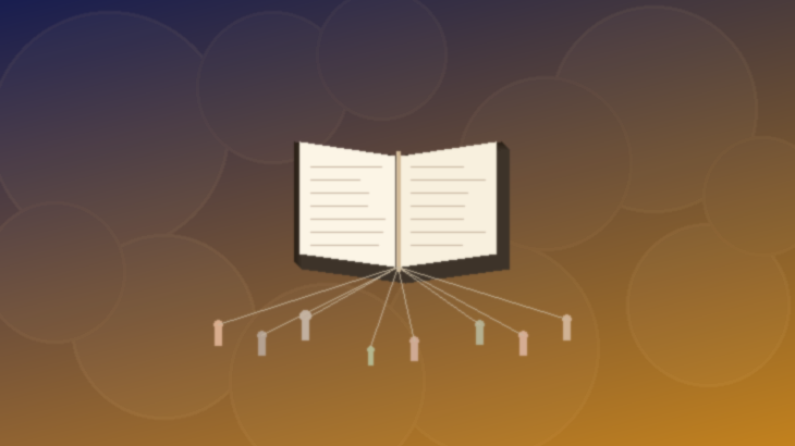 Open book connecting community members, representing how classic literature like War and Peace shapes local culture